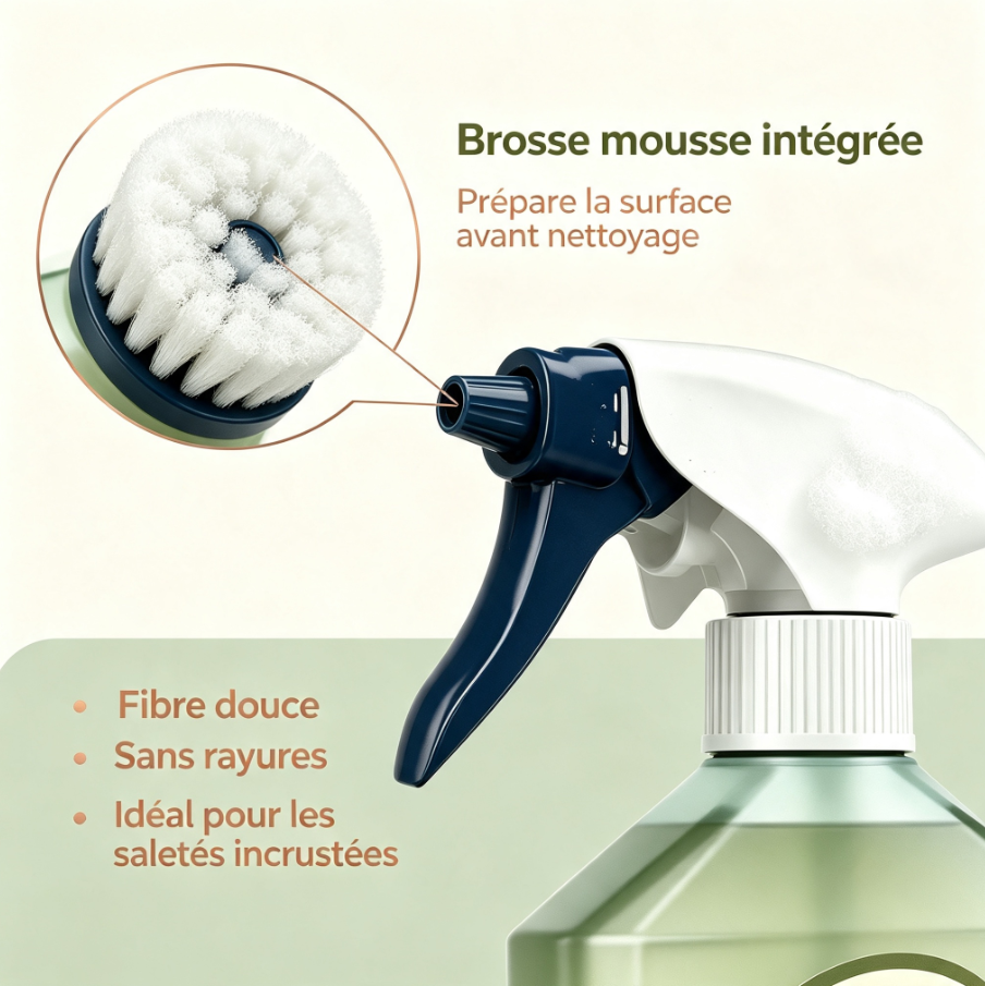Nettoyant universel tout‑en‑un avec brosse amovible‑Nettoie, dégraisse sans laisser de traces 750ml