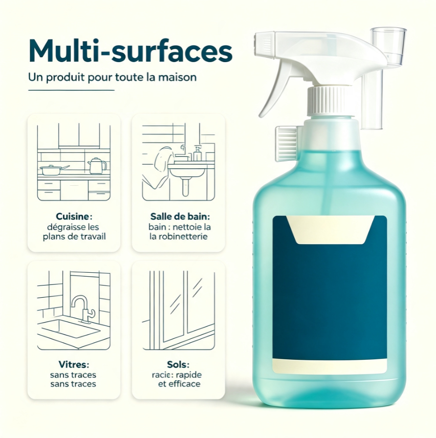 Alcool ménager désinfectant multi‑surfaces