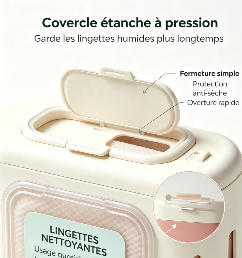 Lingettes nettoyantes universelles multi‑surfaces, sans rinçage, pratiques pour tous vos déplacements et la maison