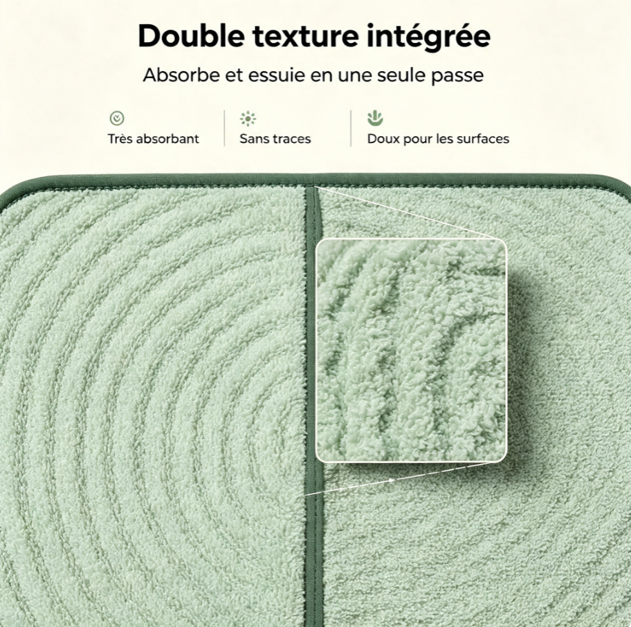 Chiffon microfibre multifonction magnétique | Double texture avec brosse silicone amovible, pour cuisine, maison et surfaces dures